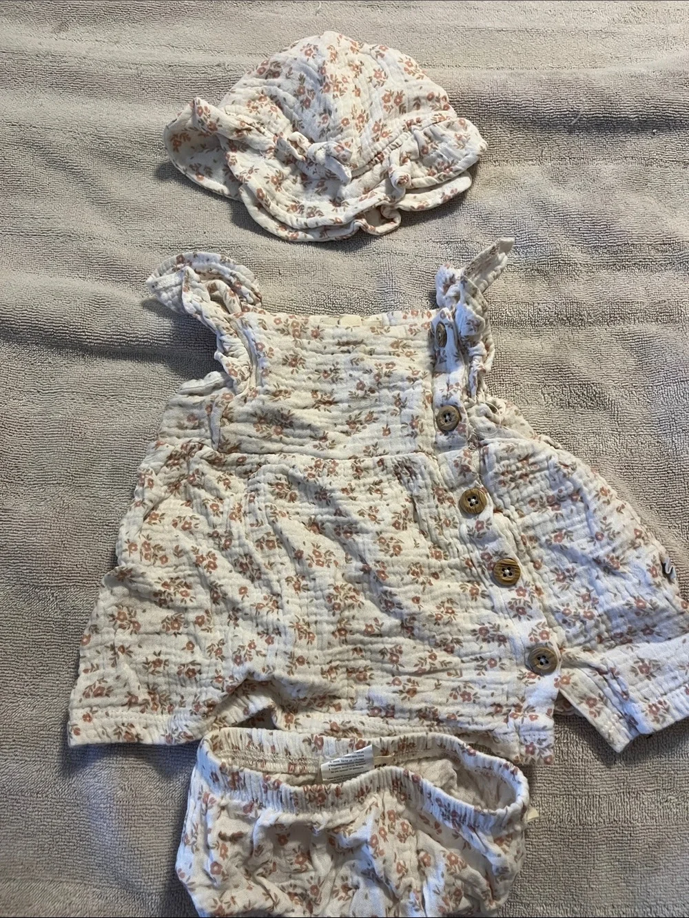 Carter's Floral Baby Girl Camisole Tops & Romper Mix - Blue, Cream, Tan